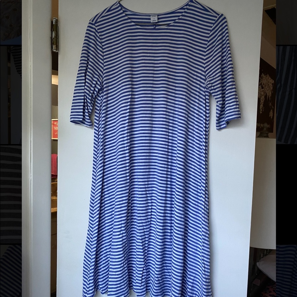Periwinkle and white stripped dress